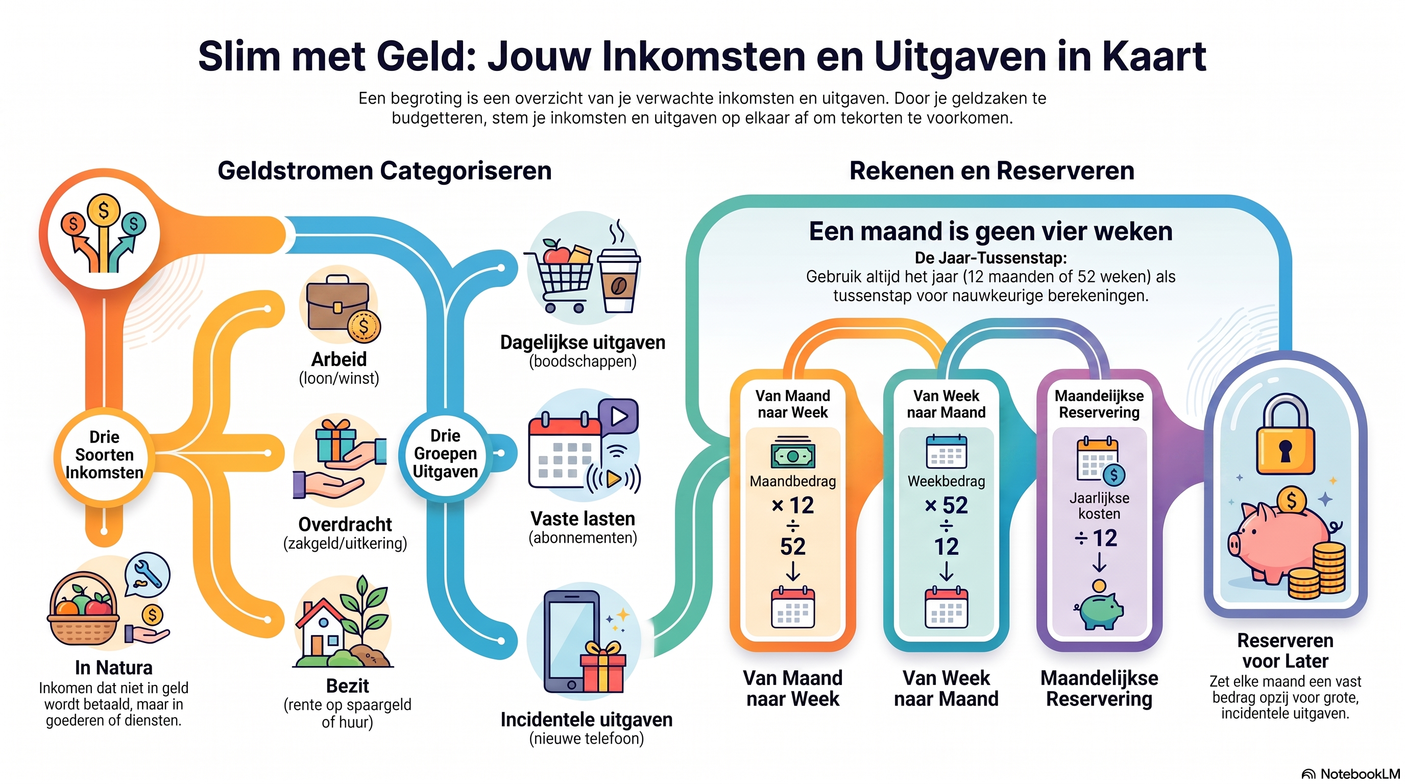 Infographic: Slim met geld, jouw inkomsten en uitgaven in kaart