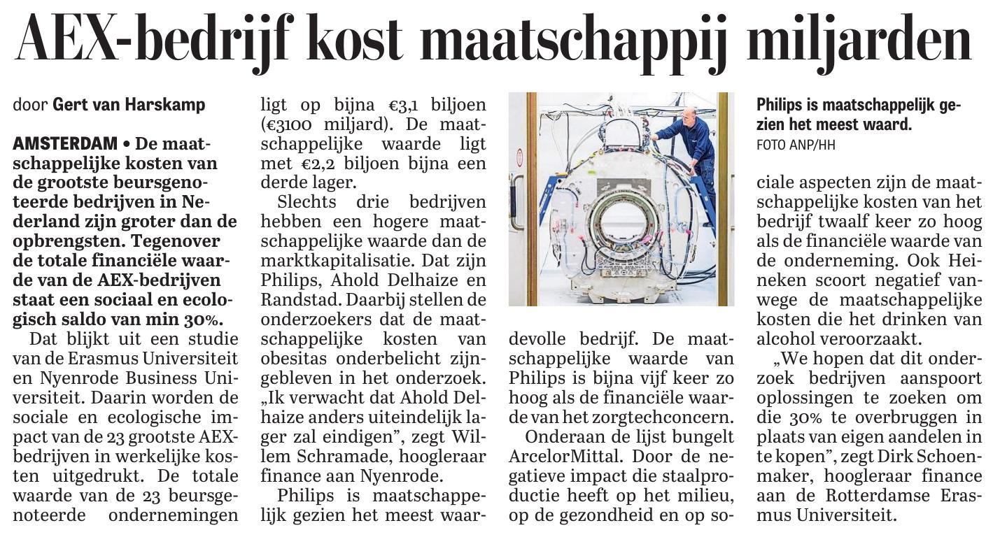 AEX-bedrijf kost maatschappij miljarden