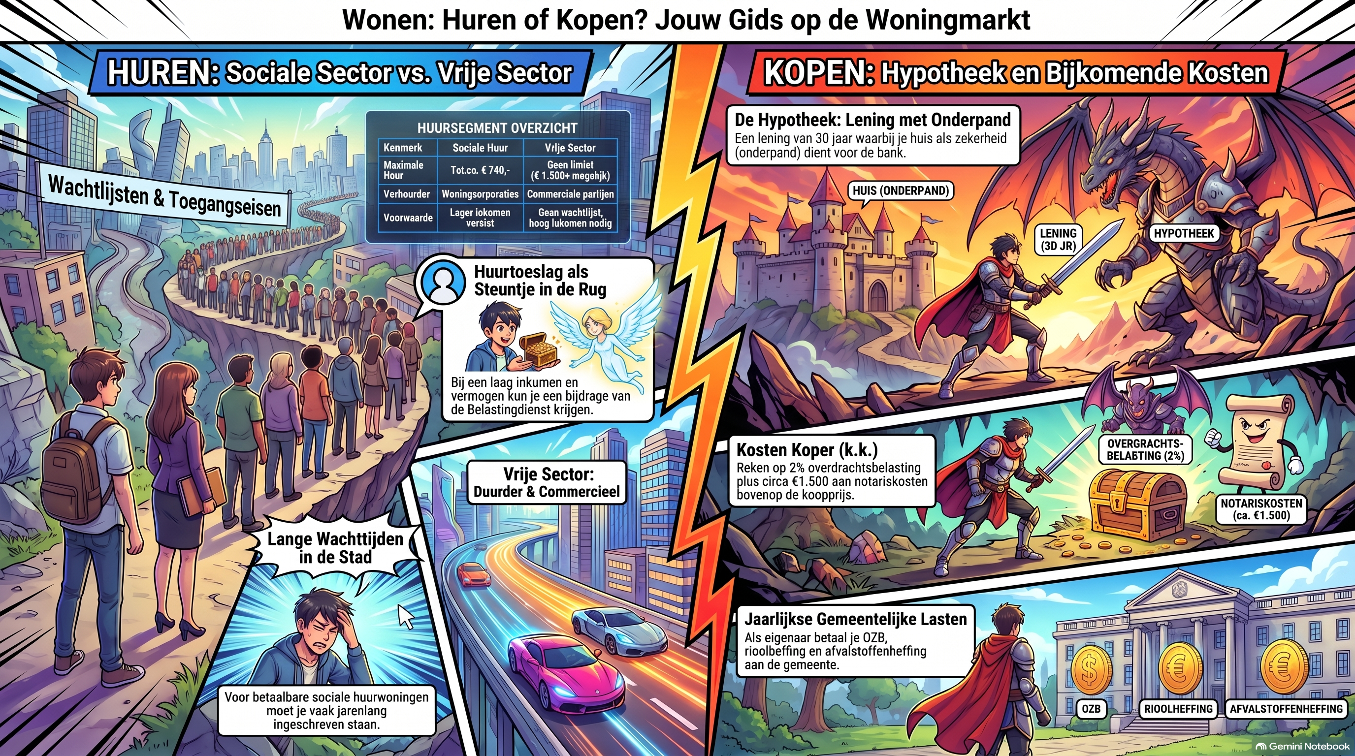 Infographic: Wonen, huren of kopen, jouw gids op de woningmarkt