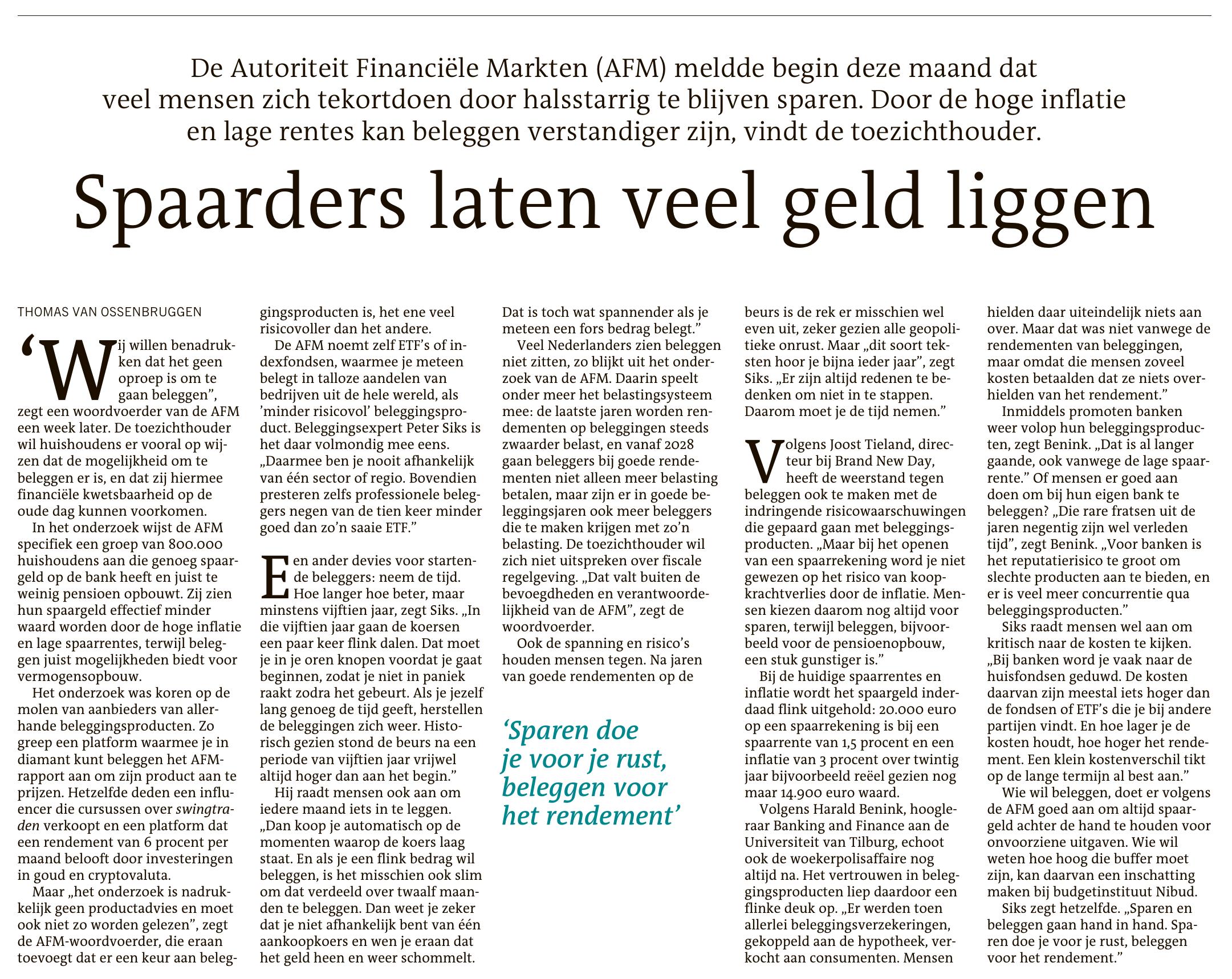 Spaarders laten veel geld liggen