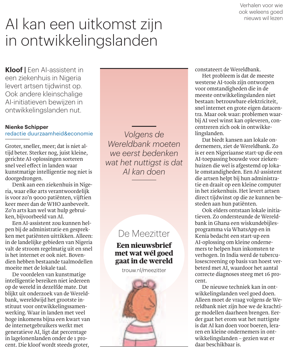 AI kan een uitkomst zijn in ontwikkelingslanden
